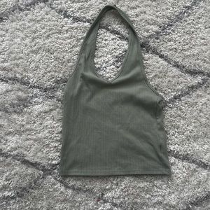 sage green halter top